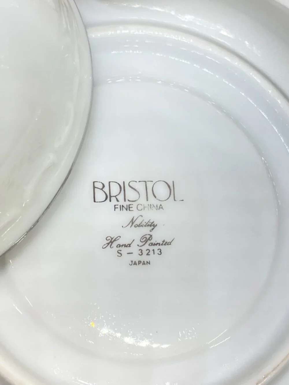 Vintage Bristol Fine China Tea Cup Saucer Set Nativity S-3213 Japan Platinum Tri
